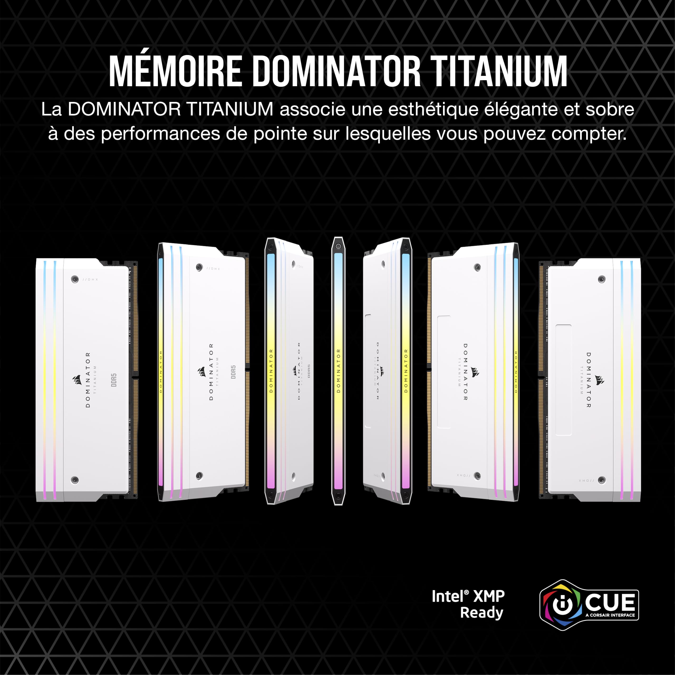 CORSAIR Dominator Titanium RGB DDR5 32GB 7200MHz CL34 Blanc